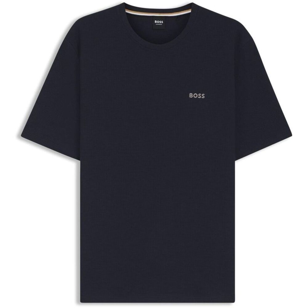Boss Mens Waffle Knit Pajama Top / Navy